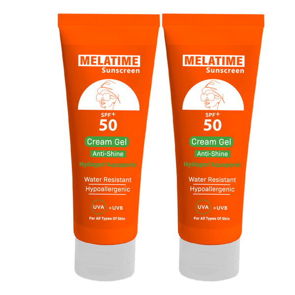 MELATIME Sunscreen SPF 50+ Cream Gel 120GM ( 2 Pieces )